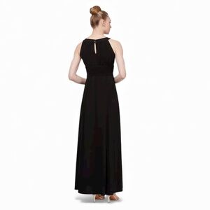Chaya Elegant Beaded NeckLine Black Maxi Dress with Sise Zipper